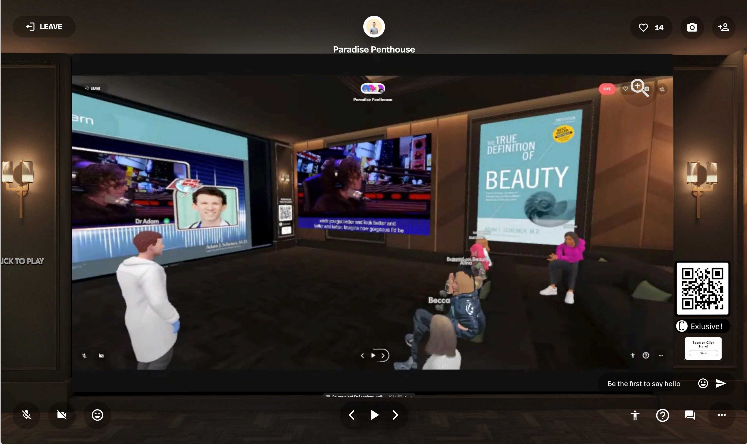 Penthouse lecture in the metaverse.